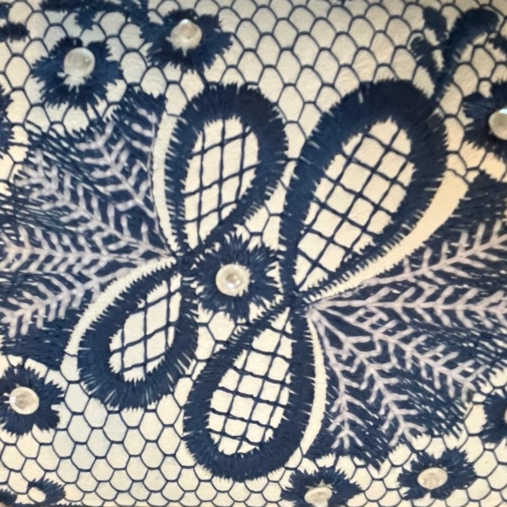 Isabella Fiore blue embroidered wristlet bag - Picture 2 of 6